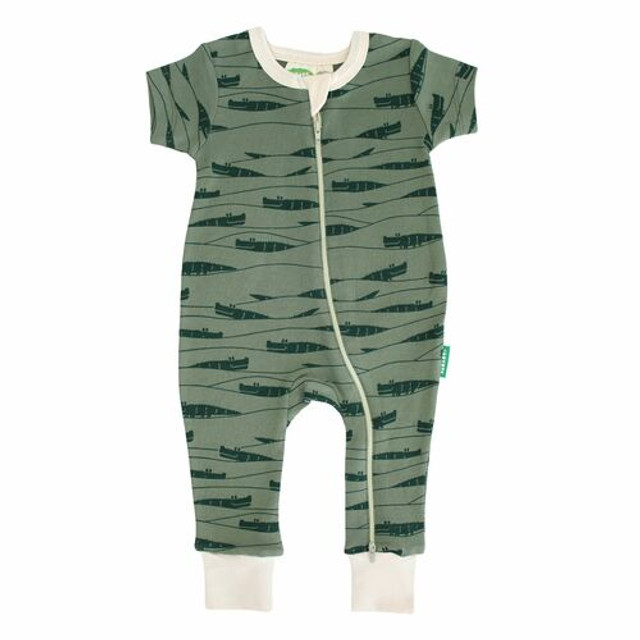 Signature Print '2-Way' Zip Romper Short Sleeve -Crocodiles Signature Print '2-Way' Zip Romper Short Sleeve -Crocodiles