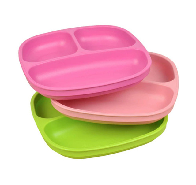 Re-Play 3 Pack Original 7" Divided Plates - Tulip Re-Play 3 Pack Original 7" Divided Plates - Tulip