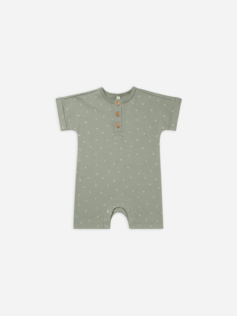 Quincy Mae Short Sleeve Romper - Spruce Quincy Mae Short Sleeve Romper - Spruce