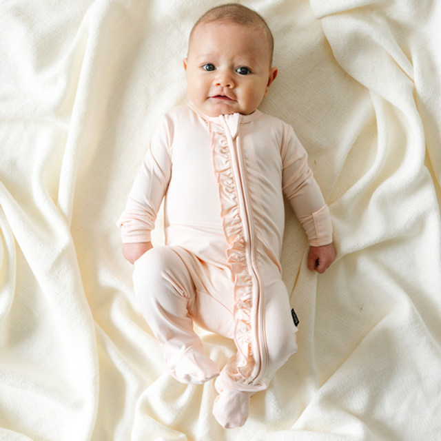 Footed Zipper - Creamy Peach Footed Zipper - Creamy Peach