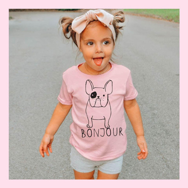 Portage&Main Frenchie Tee Pink