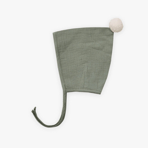 Quincy Mae Pom Pom Pixie Bonnet in Basil