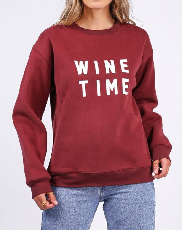 Brunette The Label- Wine Time Core Crew Burgundy Brunette The Label- Wine Time Core Crew Burgundy