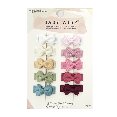 Baby Wisp Tuxedo Bow Snap Clips - Ariel 