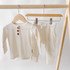 Ribbed Bamboo Top & Bottom Set - Ivory (with draw string & pocket pants) 6-12m