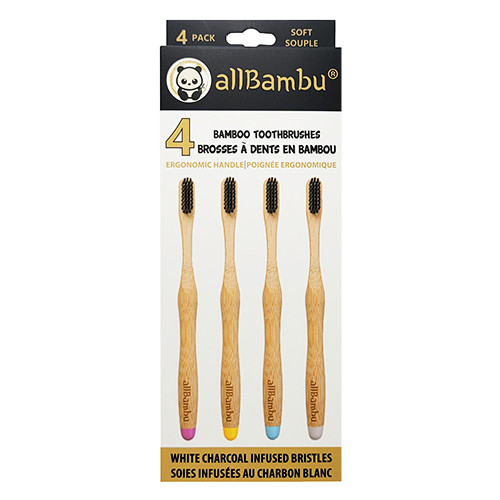 4 Pack Bambu Toothbrush