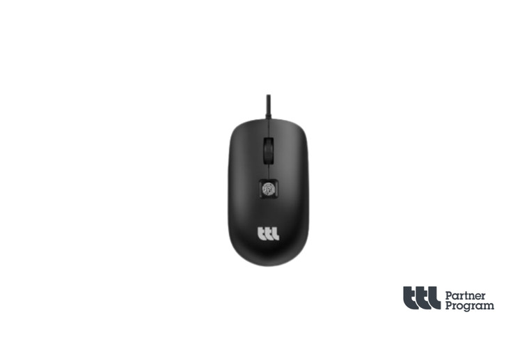 RATON USB TTL CON LECTOR DE HUELLAS