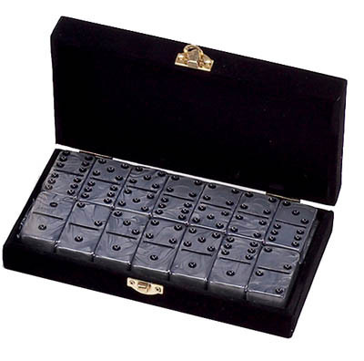 Soumei Léopoldine Black 2本セット 専用箱入り Marion & Co. Double Six Dominos in Velvet Box