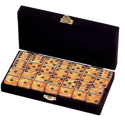 Marion & Co. Double Six Dominos in Velvet Box