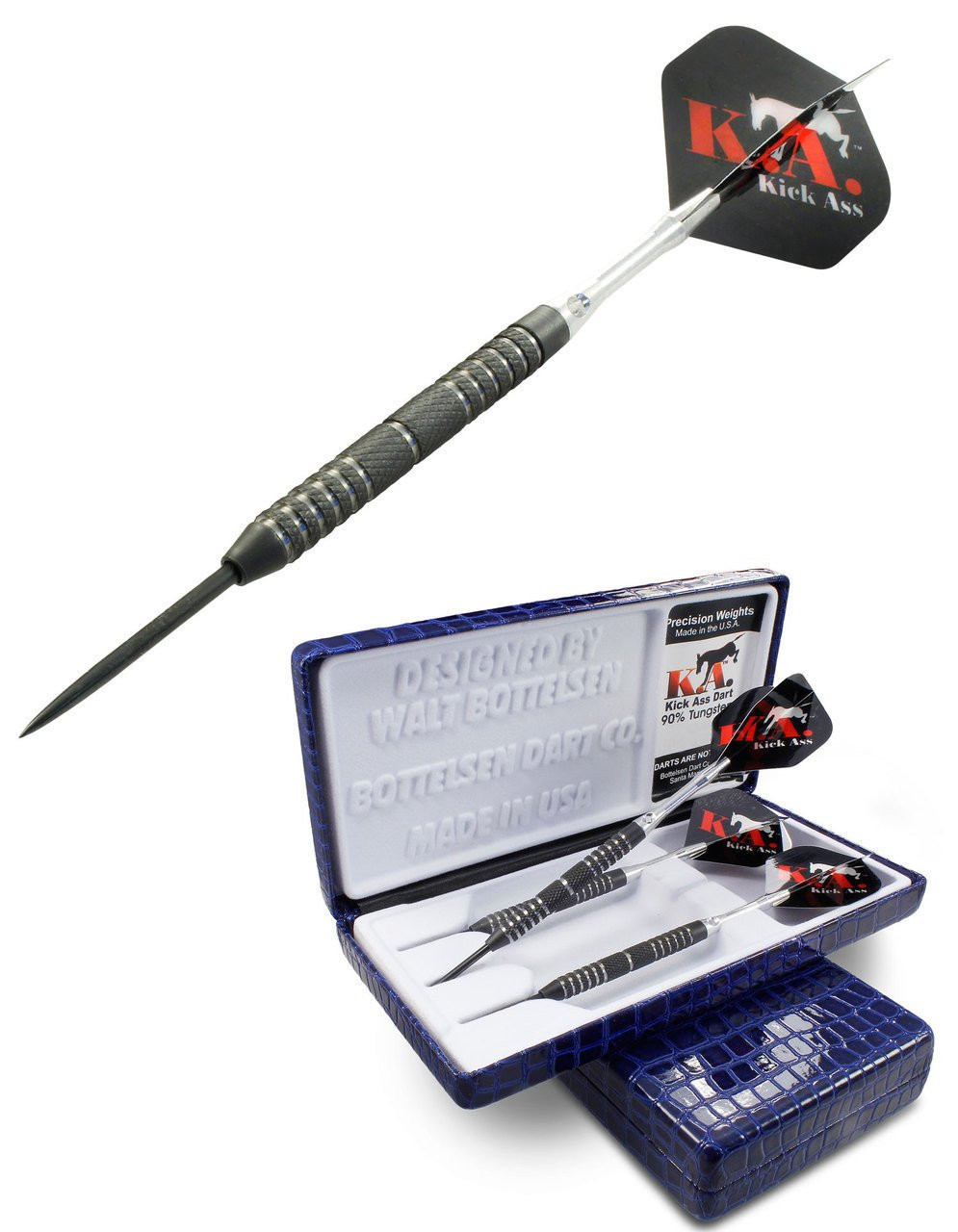 Bottelsen Kick Ass Coarse Black Steal Darts 26g