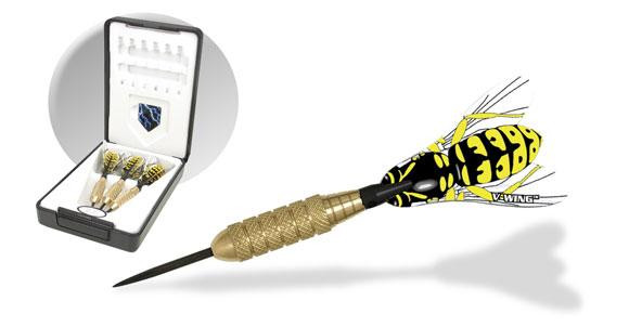 Dart World 26518 Hornet Dartpfeil – Aus Messing, Weiche Spitze, 18 G, Inkl. Tragetasche