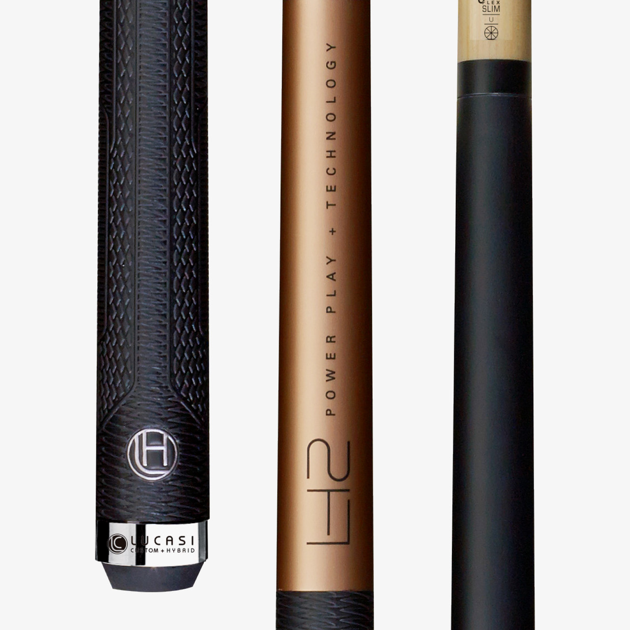 Lucasi Custom Hybrid ビリヤードキューバットのみ。 Lucasi Custom Matte Black & Copper Hybrid LHC16 Cue