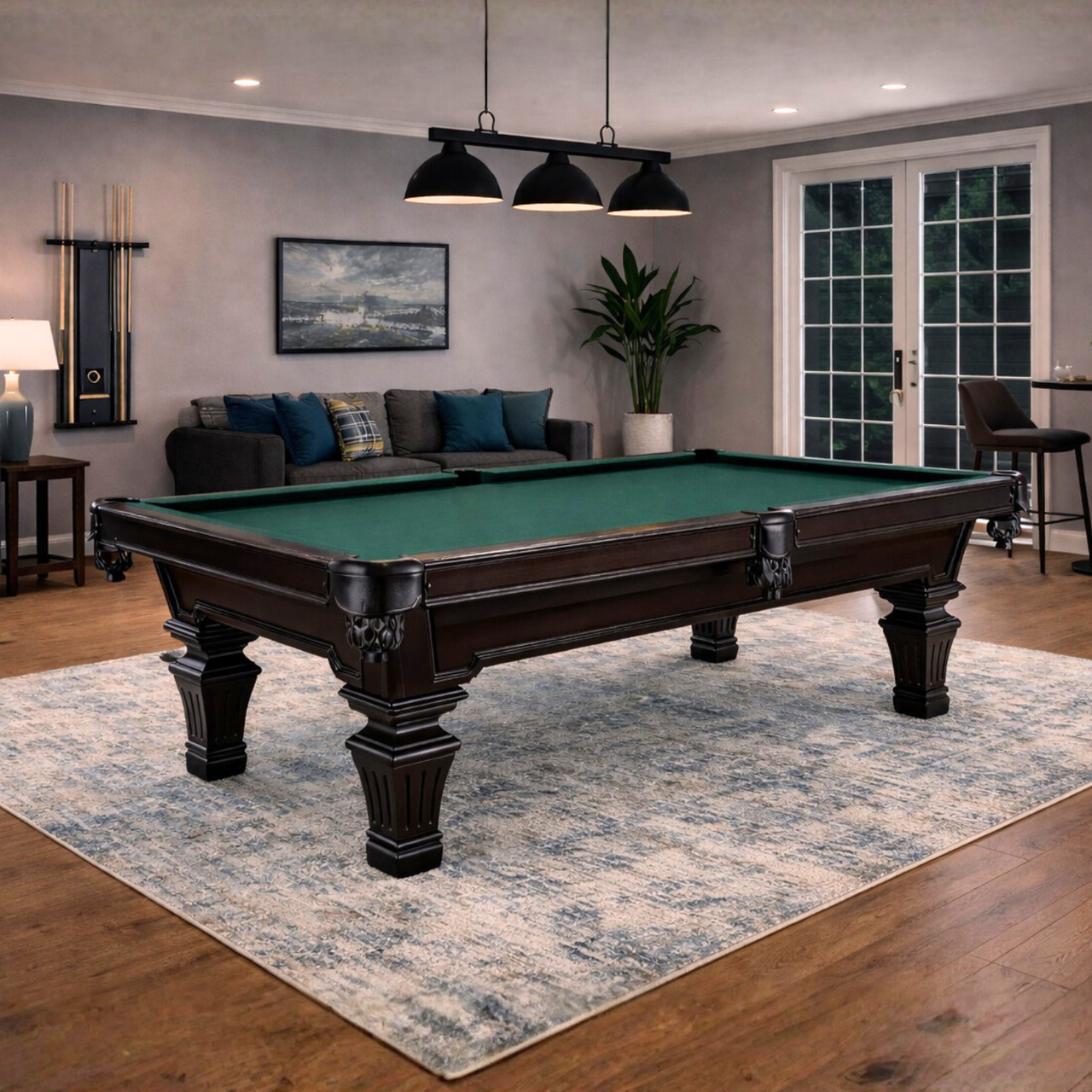 Colonial Matte Black Pool Table