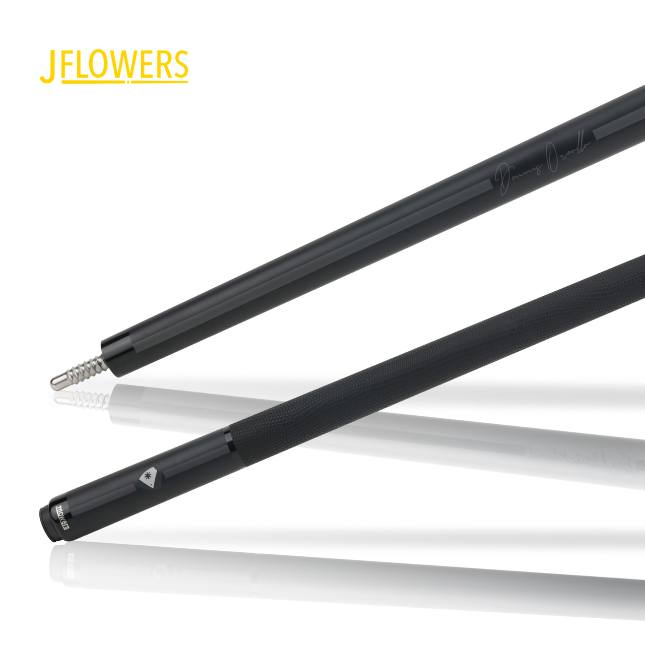 J Flowers Dennis Orcollo Black Cue w/ Leather Wrap
