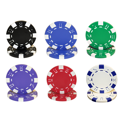Brybelly Striped Dice 11.5g Poker Chips - 25pk