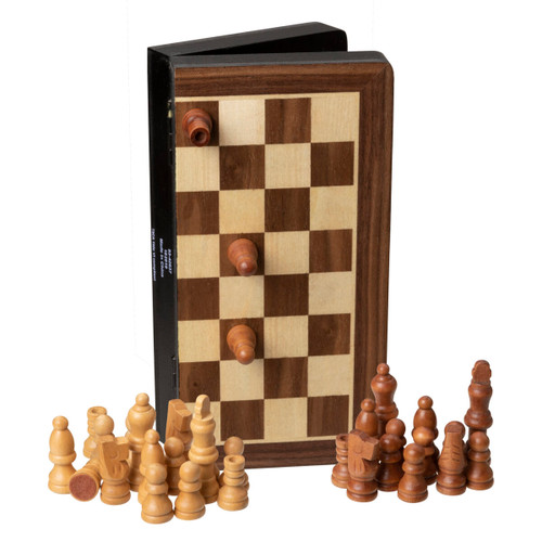 Wood Expressions 8" Magnetic Travel Chess Set