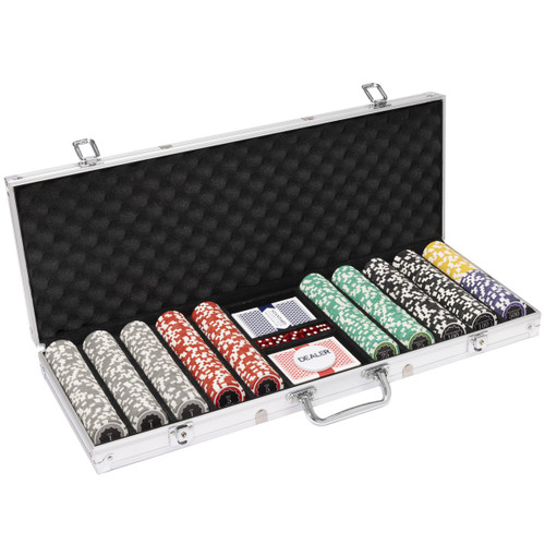 500 Ct Pre-Packaged Eclipse 14G Poker Chip Set - Aluminum
