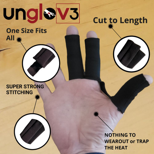 Unglove Finger Wrap Billiard Glove V3 - Black Unglove Finger Wrap Billiard Glove V3 - Black