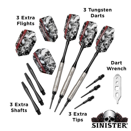 Great Lakes Dart Viper Sinister Grooved Soft Tip Darts 18g