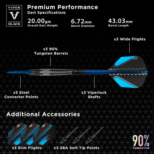 Great Lakes Dart Viper Flux Blue Conversion Darts 20g Great Lakes Dart Viper Flux Blue Conversion Darts 20g