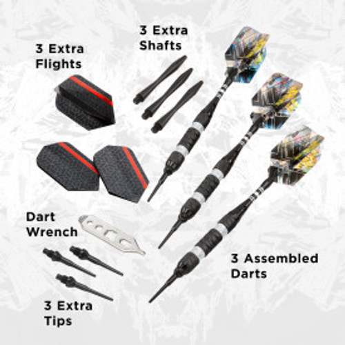 Great Lakes Dart Viper Black Ice Silver Soft Tip Darts 18g Great Lakes Dart Viper Black Ice Silver Soft Tip Darts 18g