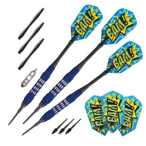 Great Lakes Dart Viper Comix BAM! Blue Soft Tip Darts 18g