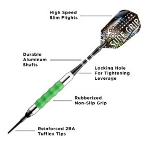 Great Lakes Dart Viper Sure Grip Green Soft Tip Darts 18g Great Lakes Dart Viper Sure Grip Green Soft Tip Darts 18g