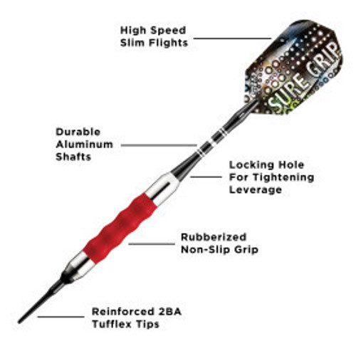 Great Lakes Dart Viper Sure Grip Red Soft Tip Darts 18g Great Lakes Dart Viper Sure Grip Red Soft Tip Darts 18g