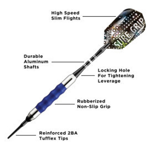 Great Lakes Dart Viper Sure Grip Blue Soft Tip Darts 18g Great Lakes Dart Viper Sure Grip Blue Soft Tip Darts 18g