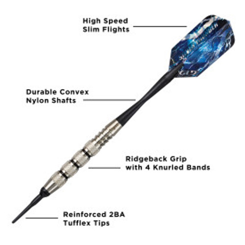 Great Lakes Dart Viper Silver Thunder 4 Knurled Soft Tip Darts 16g