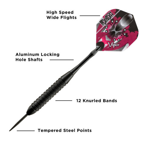 Great Lakes Dart Viper Black Mariah Steel Tip Darts 22g Great Lakes Dart Viper Black Mariah Steel Tip Darts 22g