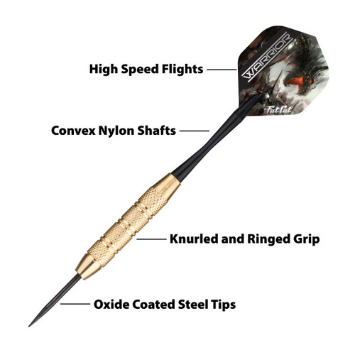 Great Lakes Dart Fat Cat Warrior Steel Tip Darts 18g