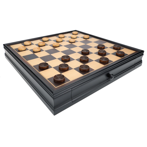 French Staunton Chess & Checkers Set with Storage Drawers