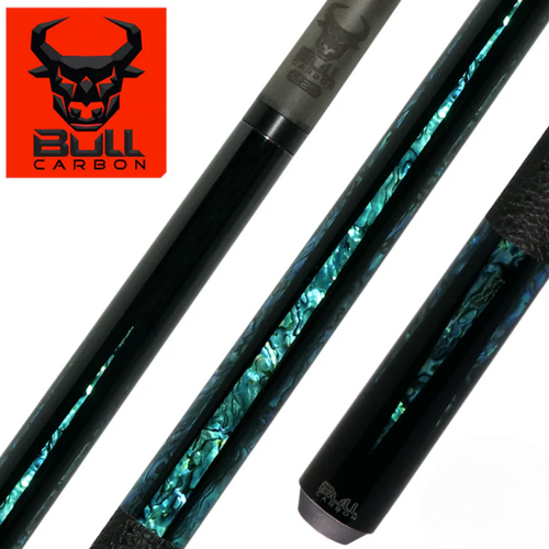 BCL14 Black & Blue Abalone Pool Cue with RK Bull Carbon Shaft