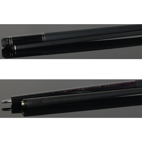 BCL17 Black & Pink Abalone Pool Cue with RK Bull Carbon Shaft