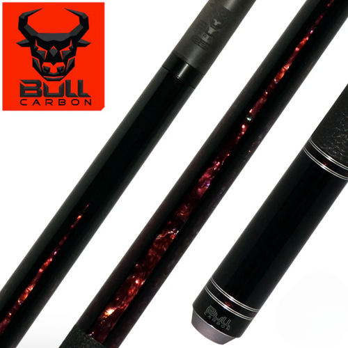 BCL17 Black & Pink Abalone Pool Cue with RK Bull Carbon Shaft
