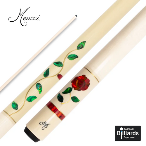 Meucci White BMC Red Glass Rose Cue