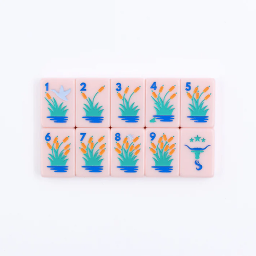 Texas Series Mahjong w/ Lone Star Flair - Rodeo Pink Tile