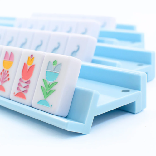Mahjong Acrylic Racks and Pushers - Macaron Blue