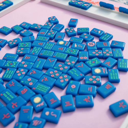 Royal Blue Island Mahjong Tiles