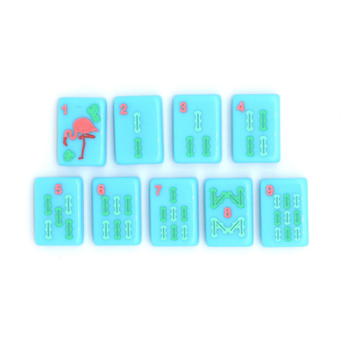 Bright Blue Island Mahjong Tiles