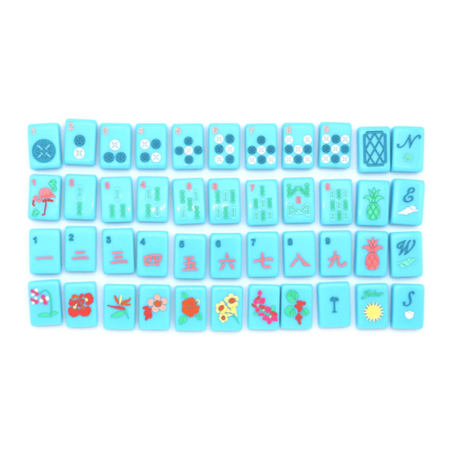 Bright Blue Island Mahjong Tiles