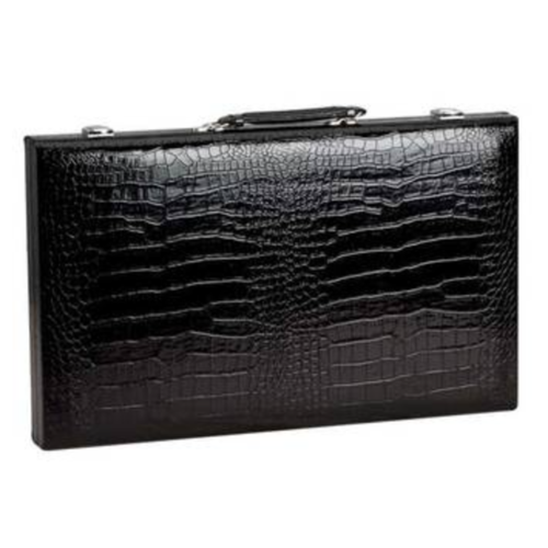 C.H.H. 18" Black Cork Backgammon Set