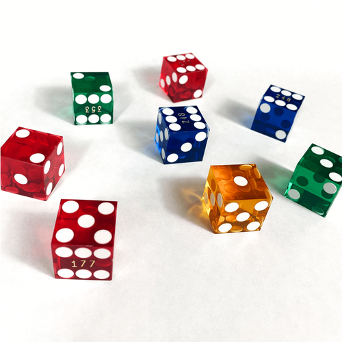 1/2 Inch Transparent Square Edge Numbered Dice