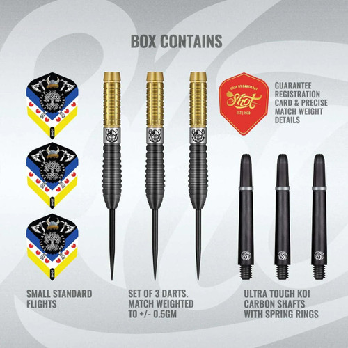 Shot Pro Series Jitse Van Der Wal Steel Tip Dart Set-26gm