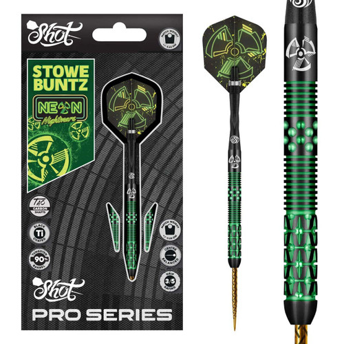Shot Pro Series–Stowe Buntz 2.0 Titanium Black Steel Tip Dart Set-23gm
