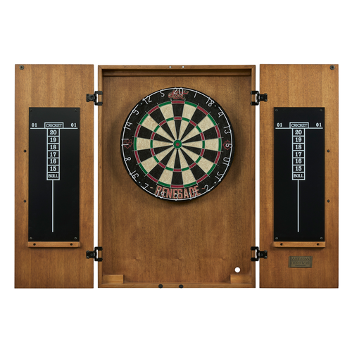 American Heritage Alta Dartboard Cabinet in Brushed Walnut