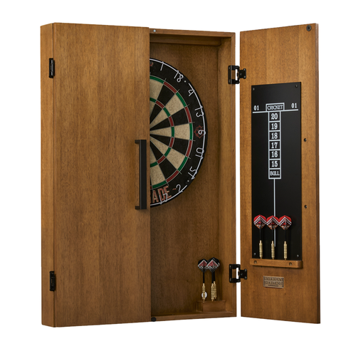American Heritage Alta Dartboard Cabinet in Brushed Walnut