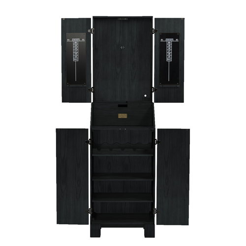 American Heritage Alta Standup Dartboard Cabinet in Black Ash