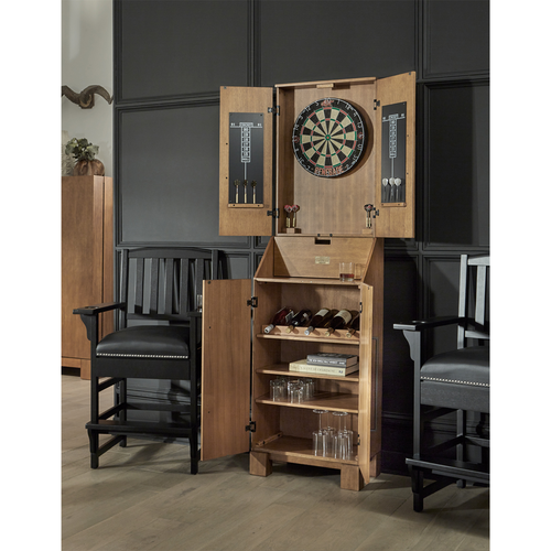 American Heritage Alta Standup Dartboard Cabinet in Brushed Walnut